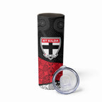Personalized St Kilda Football Skinny Tumbler Easter Egg Pattern Red Black White Tribal Dot Style