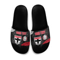 Personalized St Kilda Football Slide Sandals Easter Egg Pattern Red Black White Tribal Dot Style