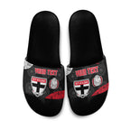 Personalized St Kilda Football Slide Sandals Easter Egg Pattern Red Black White Tribal Dot Style