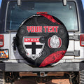 Personalized St Kilda Football Spare Tire Cover Easter Egg Pattern Red Black White Tribal Dot Style