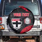 Personalized St Kilda Football Spare Tire Cover Easter Egg Pattern Red Black White Tribal Dot Style