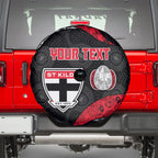 Personalized St Kilda Football Spare Tire Cover Easter Egg Pattern Red Black White Tribal Dot Style