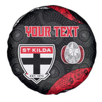 Personalized St Kilda Football Spare Tire Cover Easter Egg Pattern Red Black White Tribal Dot Style