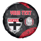 Personalized St Kilda Football Spare Tire Cover Easter Egg Pattern Red Black White Tribal Dot Style