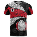 Personalized St Kilda Football T Shirt Easter Egg Pattern Red Black White Tribal Dot Style