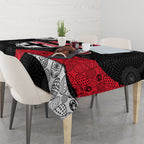 Personalized St Kilda Football Tablecloth Easter Egg Pattern Red Black White Tribal Dot Style