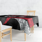 Personalized St Kilda Football Tablecloth Easter Egg Pattern Red Black White Tribal Dot Style
