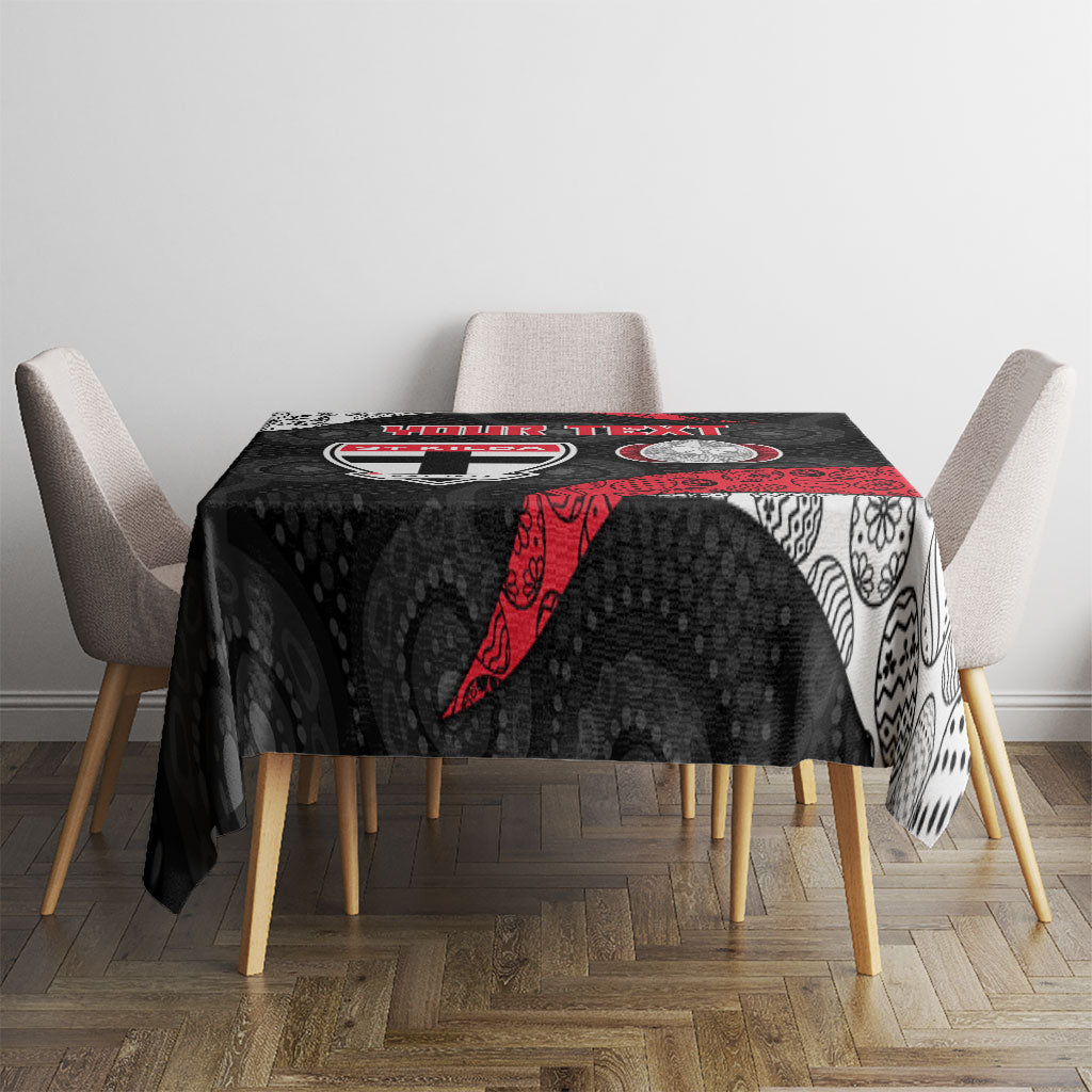 Personalized St Kilda Football Tablecloth Easter Egg Pattern Red Black White Tribal Dot Style