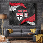Personalized St Kilda Football Tapestry Easter Egg Pattern Red Black White Tribal Dot Style