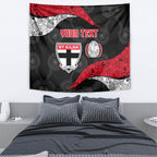Personalized St Kilda Football Tapestry Easter Egg Pattern Red Black White Tribal Dot Style