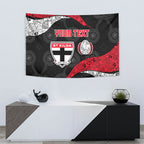Personalized St Kilda Football Tapestry Easter Egg Pattern Red Black White Tribal Dot Style