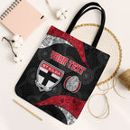 Personalized St Kilda Football Tote Bag Easter Egg Pattern Red Black White Tribal Dot Style