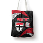 Personalized St Kilda Football Tote Bag Easter Egg Pattern Red Black White Tribal Dot Style