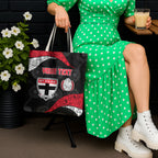 Personalized St Kilda Football Tote Bag Easter Egg Pattern Red Black White Tribal Dot Style