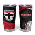 Personalized St Kilda Football Tumbler Cup Easter Egg Pattern Red Black White Tribal Dot Style