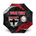 Personalized St Kilda Football Umbrella Easter Egg Pattern Red Black White Tribal Dot Style