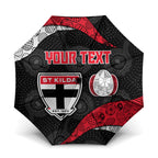 Personalized St Kilda Football Umbrella Easter Egg Pattern Red Black White Tribal Dot Style