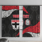 Personalized St Kilda Football Window Curtain Easter Egg Pattern Red Black White Tribal Dot Style