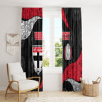 Personalized St Kilda Football Window Curtain Easter Egg Pattern Red Black White Tribal Dot Style