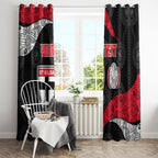 Personalized St Kilda Football Window Curtain Easter Egg Pattern Red Black White Tribal Dot Style