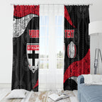 Personalized St Kilda Football Window Curtain Easter Egg Pattern Red Black White Tribal Dot Style