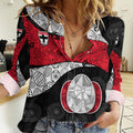 Personalized St Kilda Football Women Casual Shirt Easter Egg Pattern Red Black White Tribal Dot Style