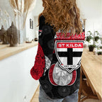 Personalized St Kilda Football Women Casual Shirt Easter Egg Pattern Red Black White Tribal Dot Style