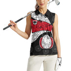 Personalized St Kilda Football Women Sleeveless Polo Shirt Easter Egg Pattern Red Black White Tribal Dot Style