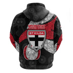 Personalized St Kilda Football Zip Hoodie Easter Egg Pattern Red Black White Tribal Dot Style