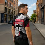 Personalized St Kilda Football Zipper Polo Shirt Easter Egg Pattern Red Black White Tribal Dot Style