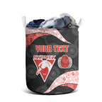 Personalized Sydney Football Laundry Basket Easter Egg Pattern Red White Tribal Dot Art Style