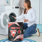 Personalized Sydney Football Laundry Basket Easter Egg Pattern Red White Tribal Dot Art Style