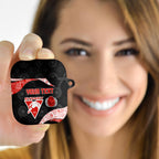 Personalized Sydney Football AirPods Case Easter Egg Pattern Red White Tribal Dot Art Style