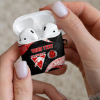 Personalized Sydney Football AirPods Case Easter Egg Pattern Red White Tribal Dot Art Style