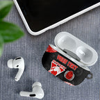 Personalized Sydney Football AirPods Case Easter Egg Pattern Red White Tribal Dot Art Style