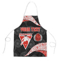 Personalized Sydney Football Apron Easter Egg Pattern Red White Tribal Dot Art Style