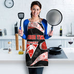 Personalized Sydney Football Apron Easter Egg Pattern Red White Tribal Dot Art Style