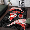 Personalized Sydney Football Area Rug Easter Egg Pattern Red White Tribal Dot Art Style