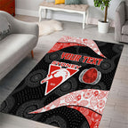 Personalized Sydney Football Area Rug Easter Egg Pattern Red White Tribal Dot Art Style