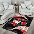 Personalized Sydney Football Area Rug Easter Egg Pattern Red White Tribal Dot Art Style