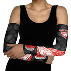 Personalized Sydney Football Arm Sleeves Easter Egg Pattern Red White Tribal Dot Art Style
