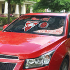 Personalized Sydney Football Auto Sun Shade Easter Egg Pattern Red White Tribal Dot Art Style