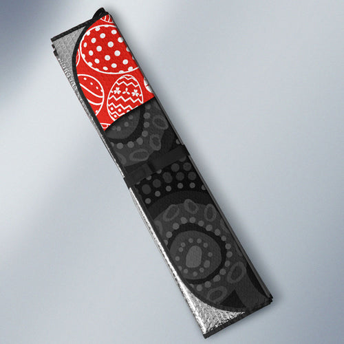 Personalized Sydney Football Auto Sun Shade Easter Egg Pattern Red White Tribal Dot Art Style