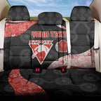 Personalized Sydney Football Back Car Seat Cover Easter Egg Pattern Red White Tribal Dot Art Style