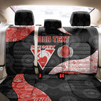 Personalized Sydney Football Back Car Seat Cover Easter Egg Pattern Red White Tribal Dot Art Style