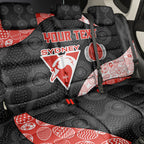 Personalized Sydney Football Back Car Seat Cover Easter Egg Pattern Red White Tribal Dot Art Style