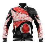 Personalized Sydney Football Baseball Jacket Easter Egg Pattern Red White Tribal Dot Art Style