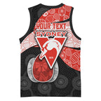 Personalized Sydney Football Basketball Jersey Easter Egg Pattern Red White Tribal Dot Art Style
