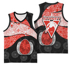 Personalized Sydney Football Basketball Jersey Easter Egg Pattern Red White Tribal Dot Art Style