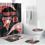 Personalized Sydney Football Bathroom Set Easter Egg Pattern Red White Tribal Dot Art Style